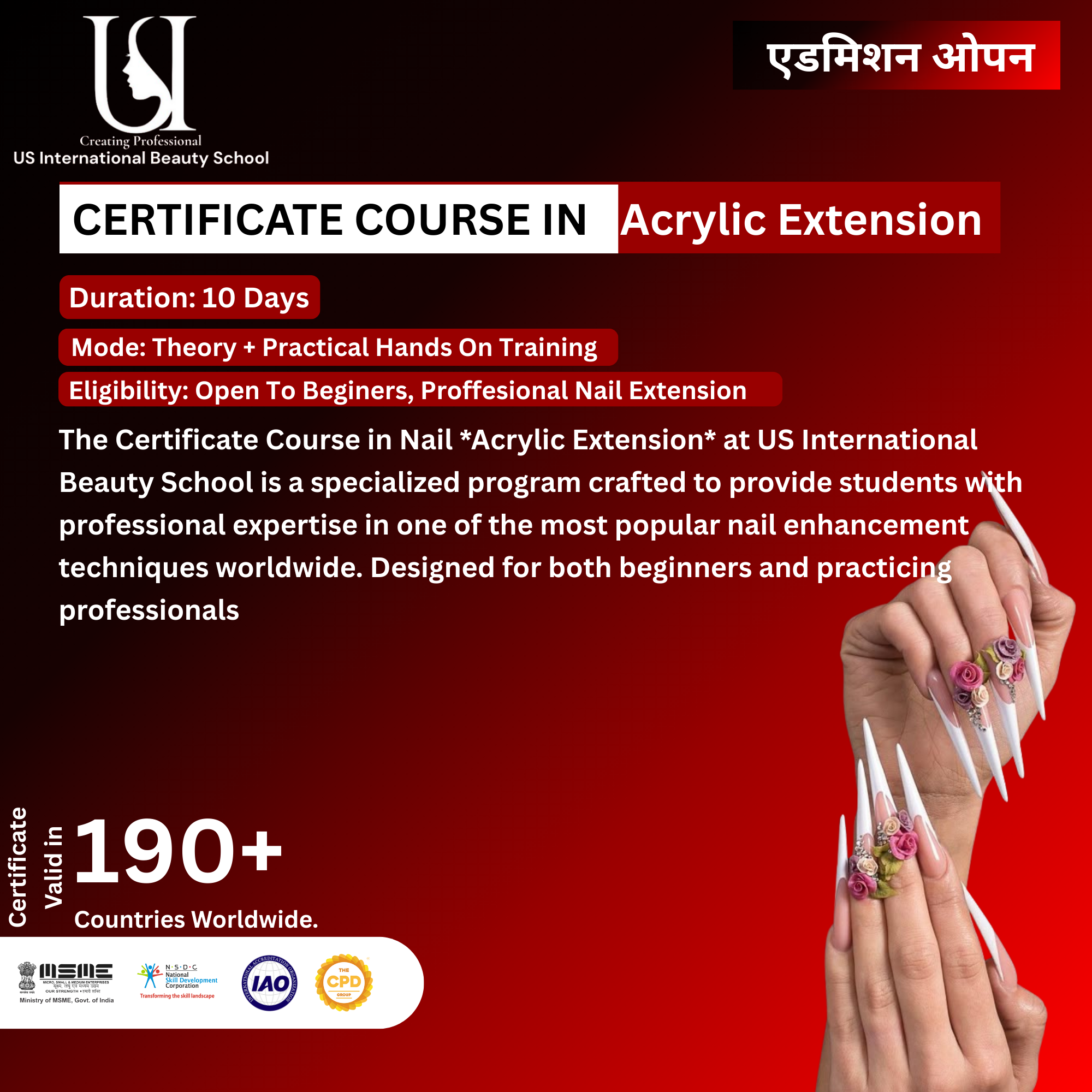 Best Acrylic Extension Course in Delhi NCR
