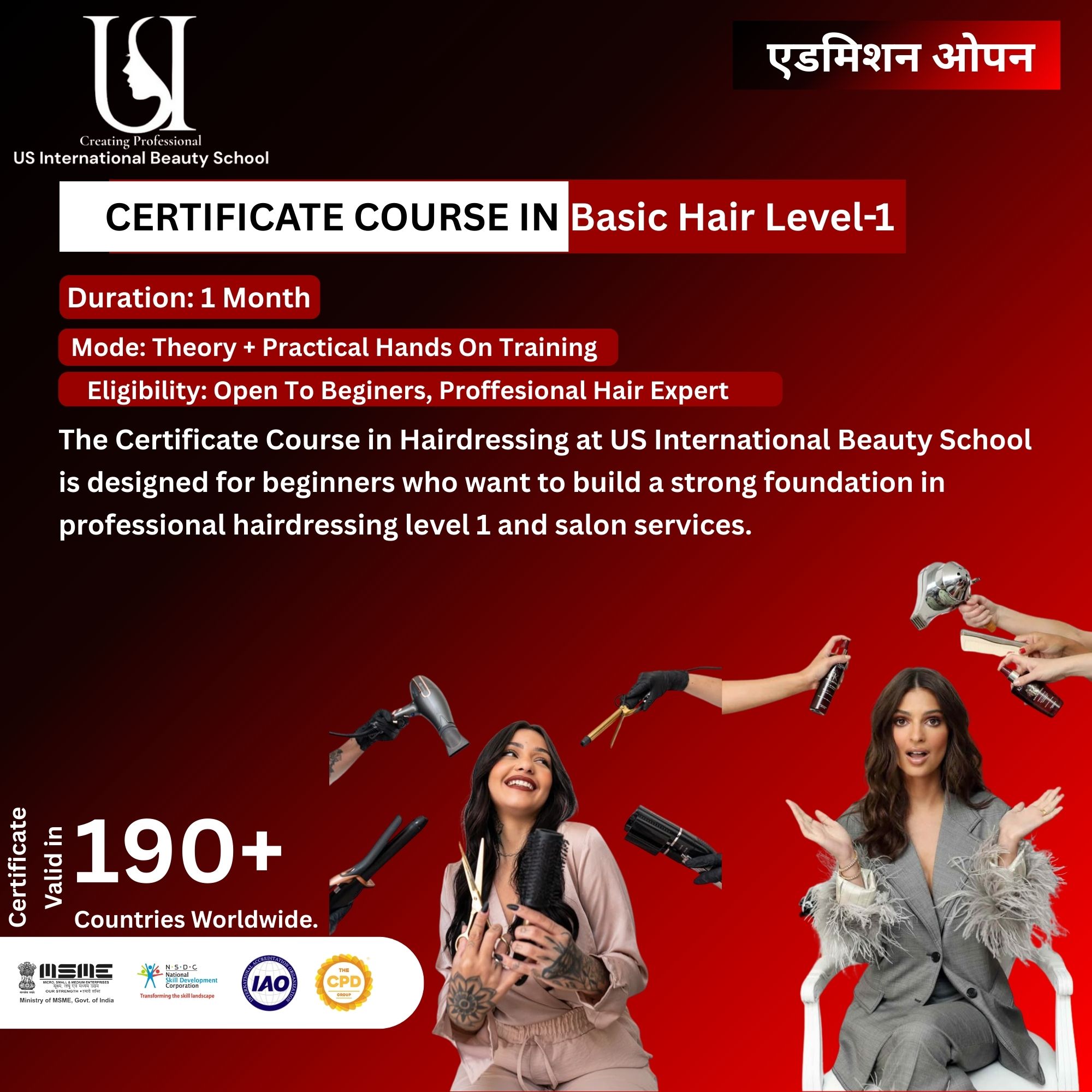 Best Basic Hair Level 1 Course in Delhi NCR