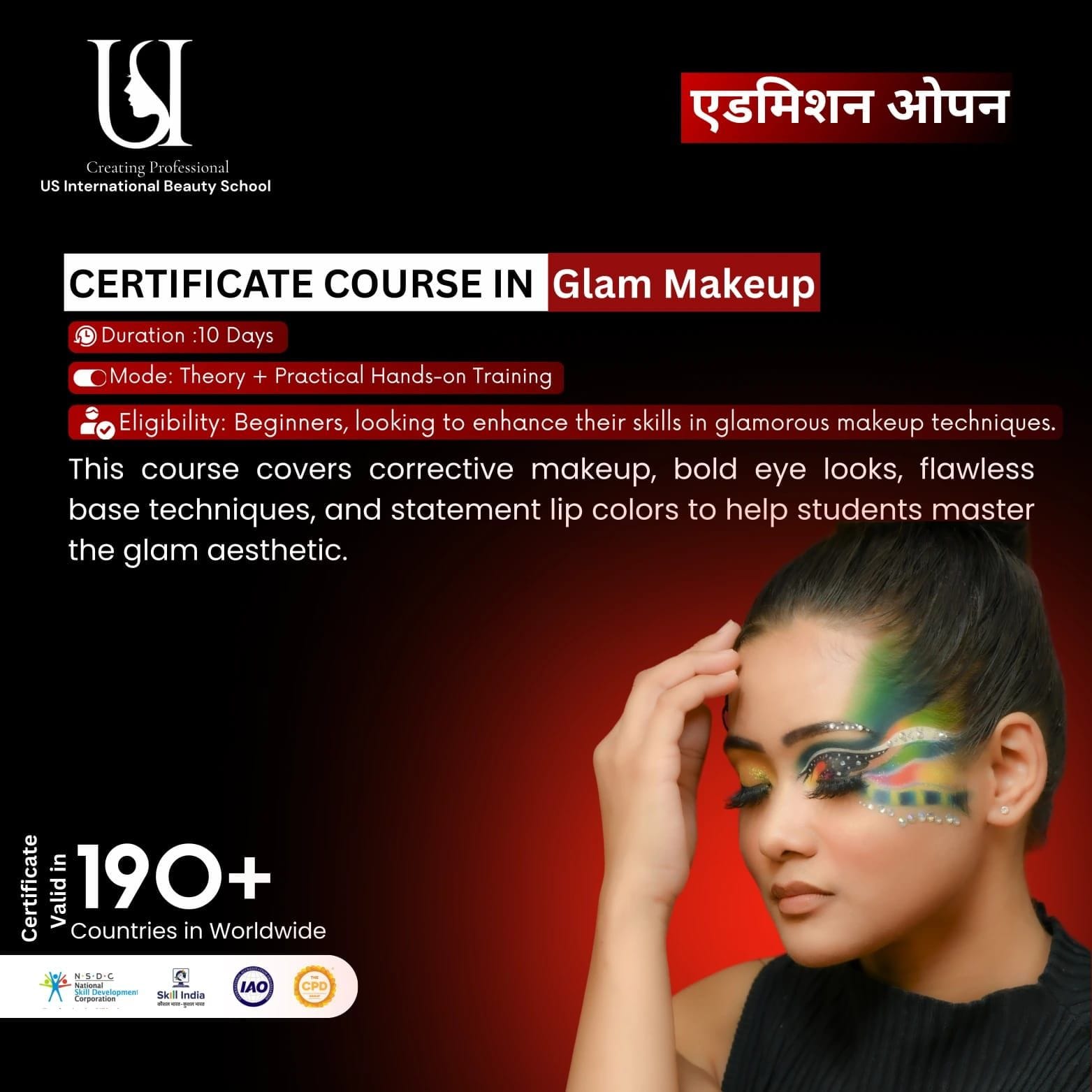Best Certificate Course in Glam Makeup in Delhi NCR